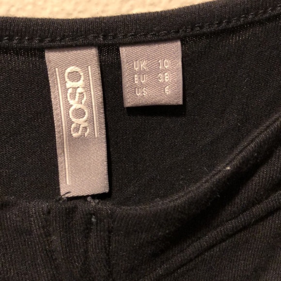 ASOS black tall slip dress, size 6 US, chic, casual, bustier detail, cozy - Picture 2 of 7